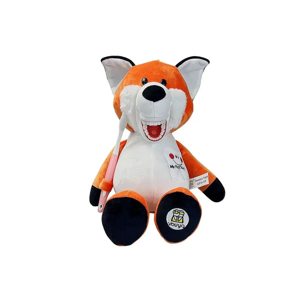 jouets peluche animaux tigre girafe lion dents brossage éducation cadeaux doux imitation dentistes