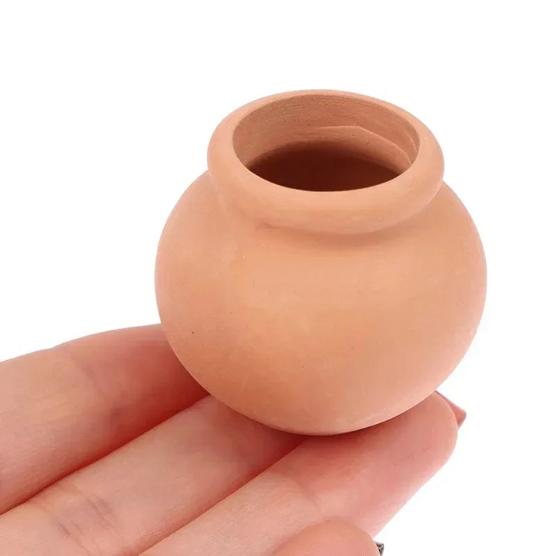 pots céramique miniature rustique pots texte horizontal cannelé décoration enfant jouets cuisine architectural