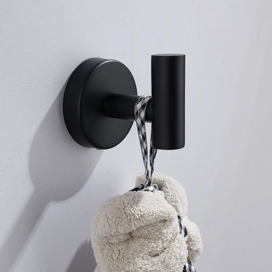 porte serviettes mural acier inoxydable moderne noir doré argenté lisse brillant minimaliste