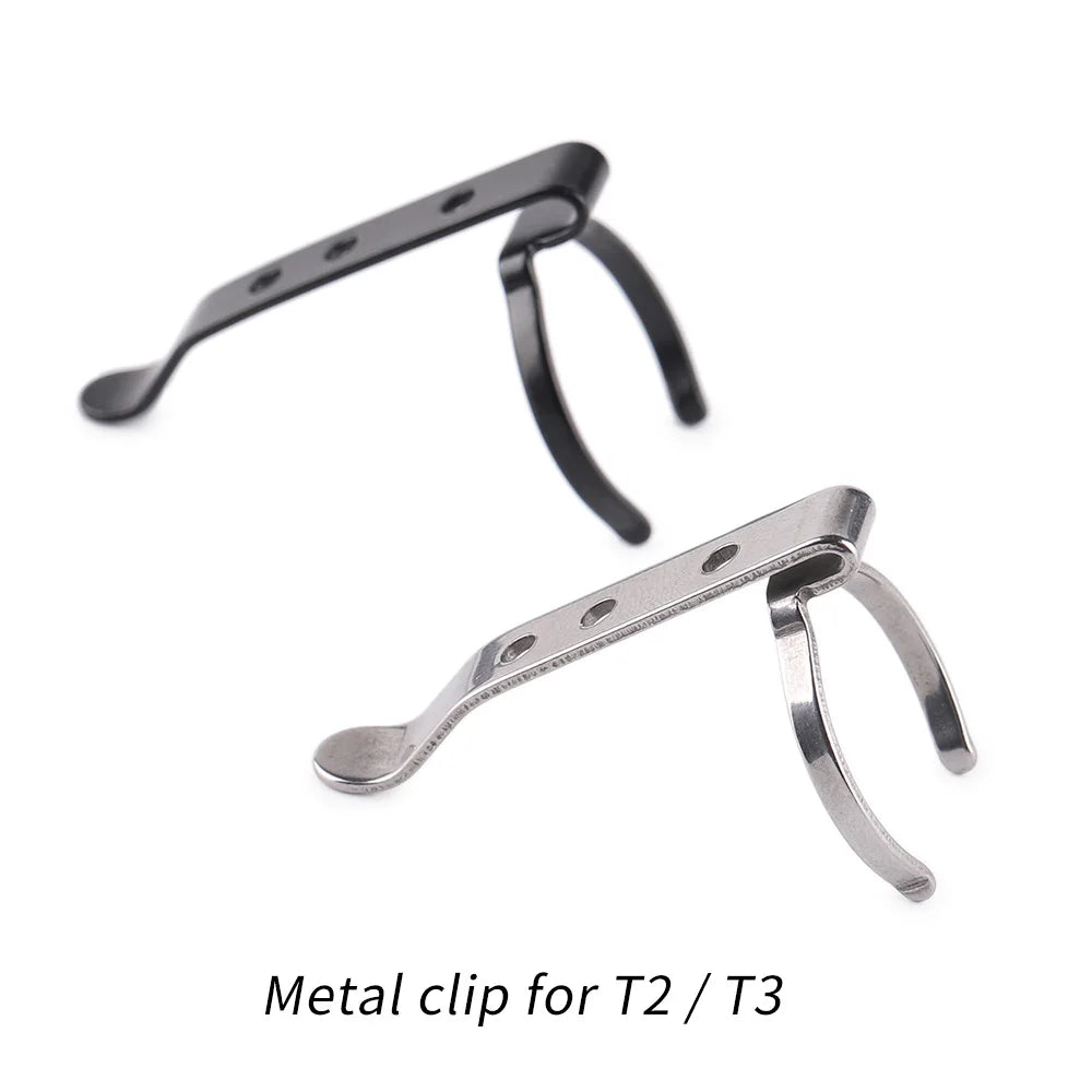 clip métallique noir argenté t2 t3 lampe torche industrielle minimaliste