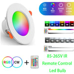 Spot LED moderne 10W 15W RGB CW télécommande encastré blanc translucide PVC