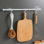 support mural adhésif transparent blanc clips couteaux serviettes ustensiles cuisine sacs main modernes pratiques