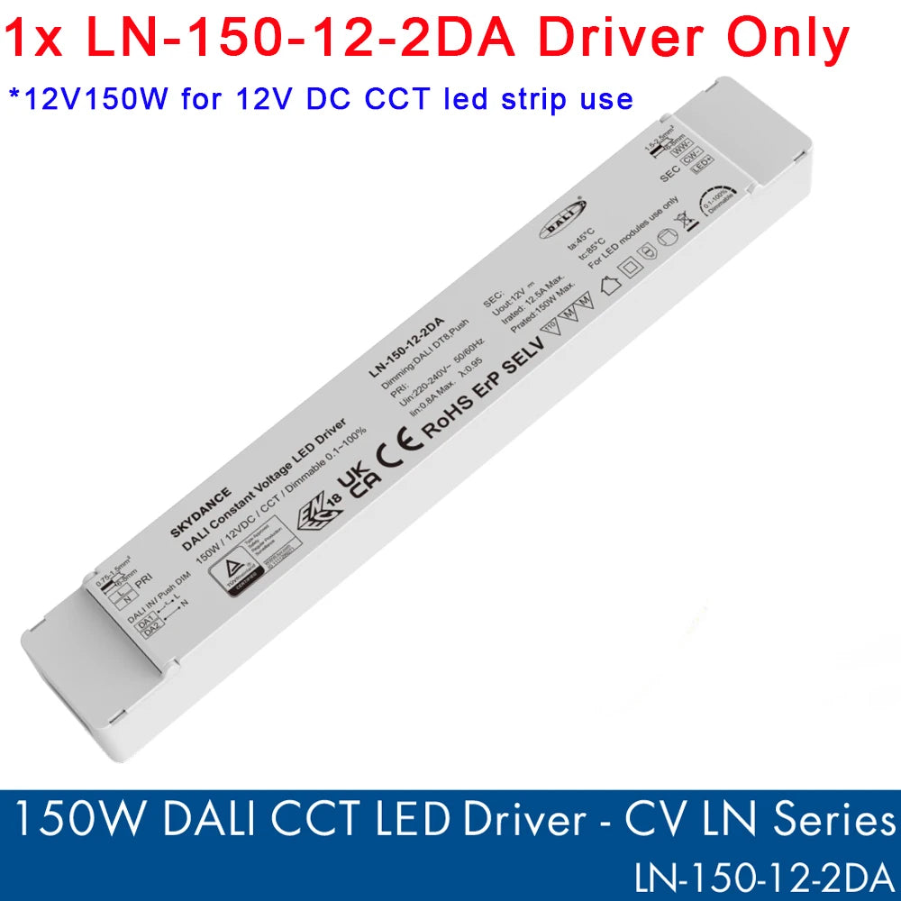 pilote led 150w 12v 24v dali cct constant voltage veromount blanc moderne
