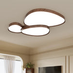 plafonnier moderne minimaliste plusieurs sources lumineuses éclairage blanc bois grainé