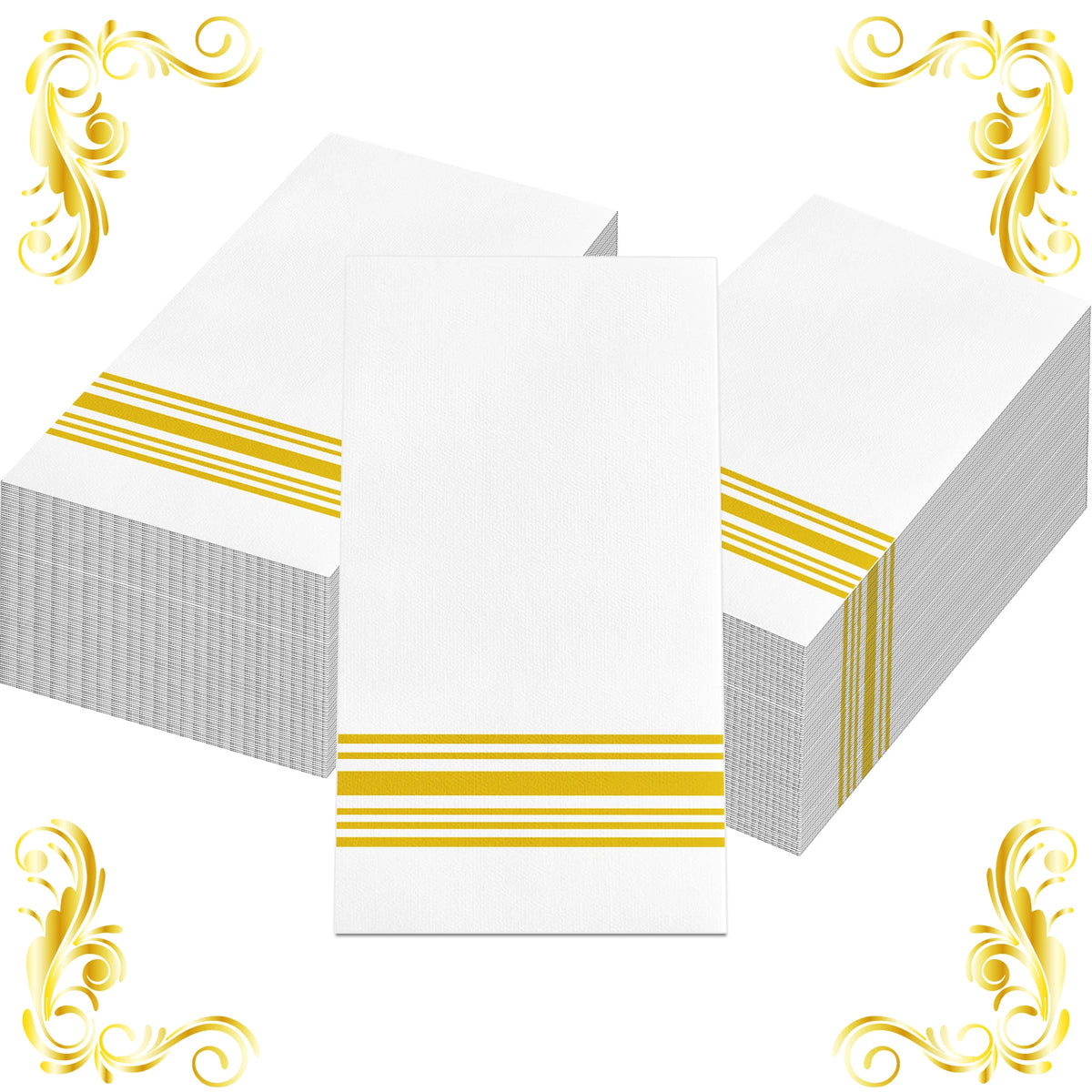 serviettes table rayées blanc bleu rouge mariage anniversaire événement classiques pack 20 40 60