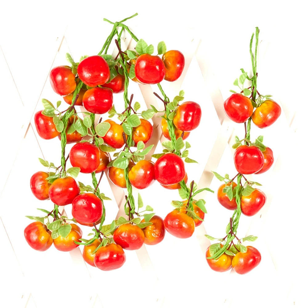 décoration murale guirlande fruits artificiels moderne réaliste clips vert rouge jauneintérieur