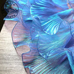 ruban plissé irisé dentelle organza large couture robe mariage décoration fête tissu brillant