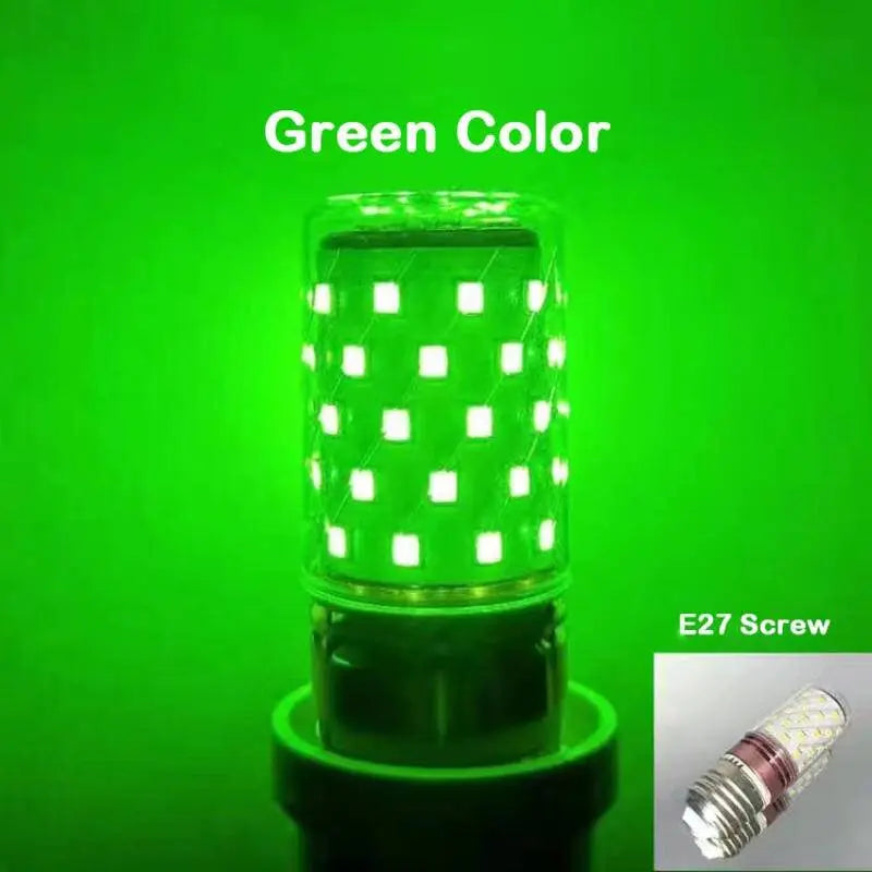 ampoule led e27 12w 7couleurs rouge violet bleu rose jaune vert or moderne perforée
