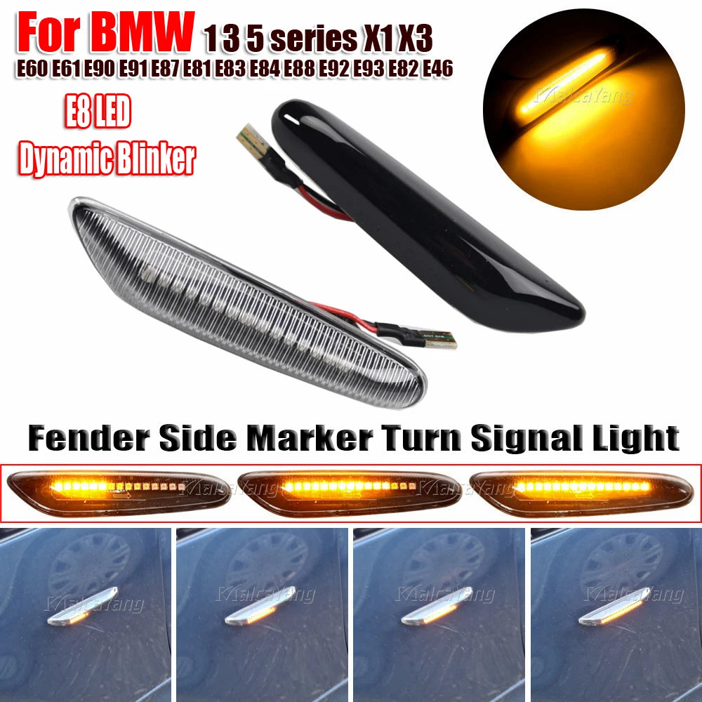 feux clignotants dynamiques led noir crystal bmw e60 e90 séquentiels adhésifs couvercle abs led