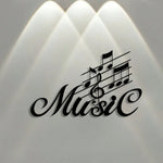 décoration murale music note cursive 3d moderne noir blanc chambre salon