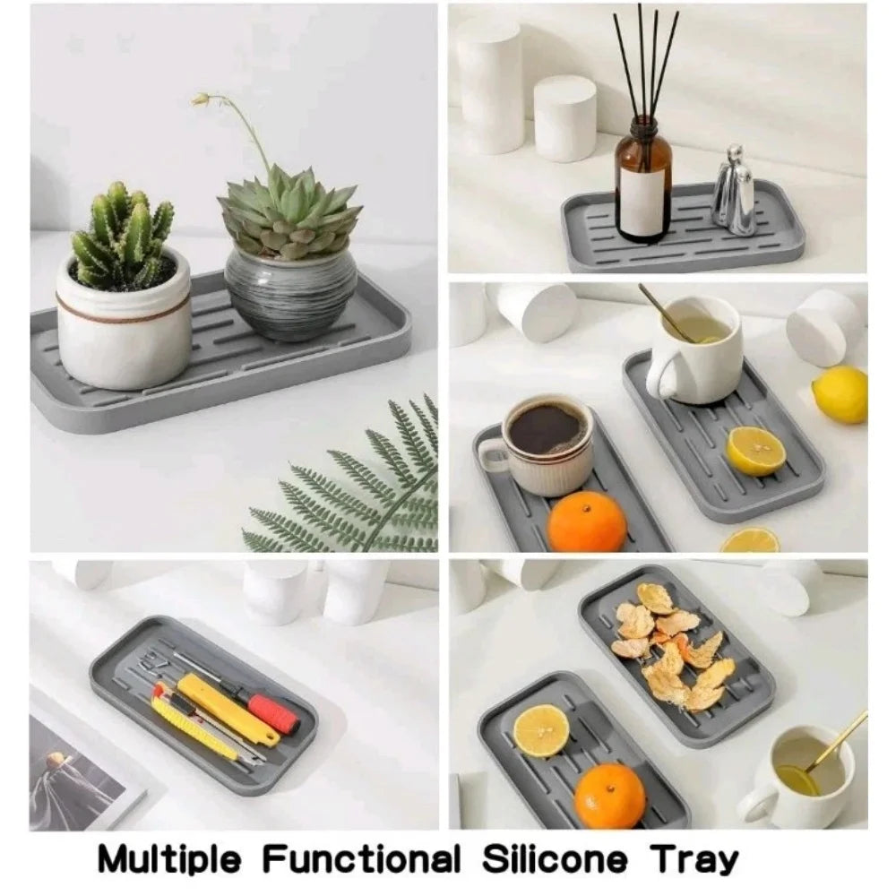 plateau silicone moderne bleu foncé rose gris noir 18 rainures antidérapant multifonctionnel cuisine salle