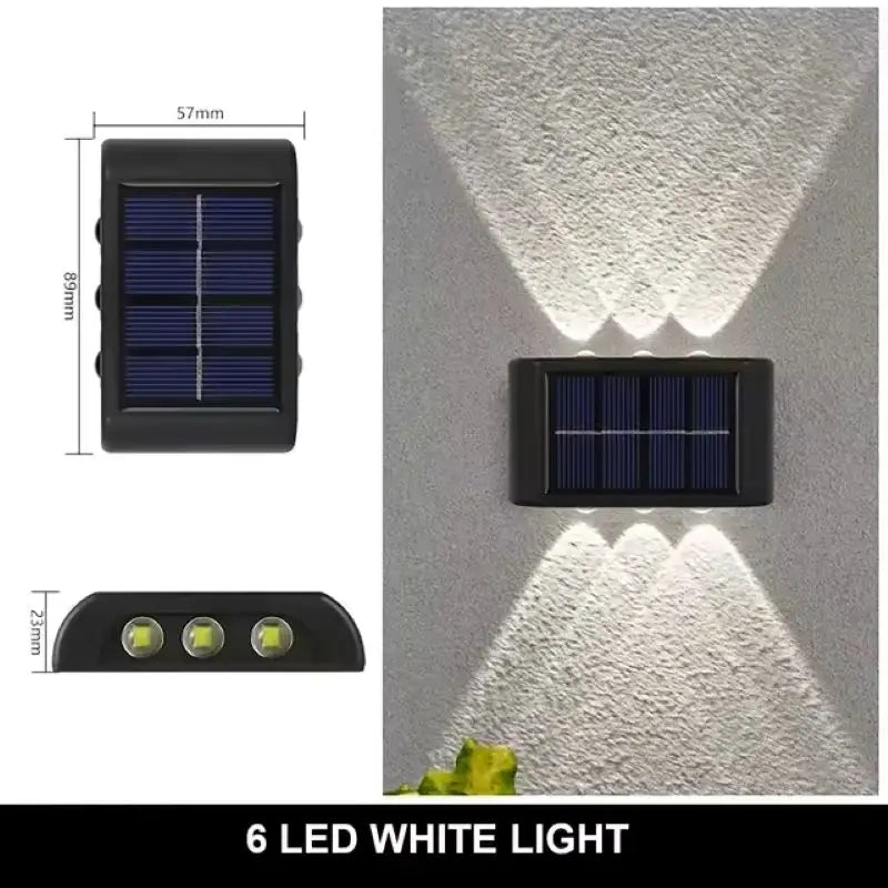applique murale solaire noire 10 led lumière blanche moderne auto installationextérieur