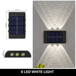 applique murale solaire noire 10 led lumière blanche moderne auto installationextérieur