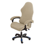 Housse chaise jeu polyester jacquard moderne noire carreaux géométriques zip ceinture