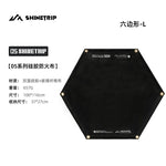 tapis sol résistant feu barbecue plein air isolant double face hexagonal noir métalliques