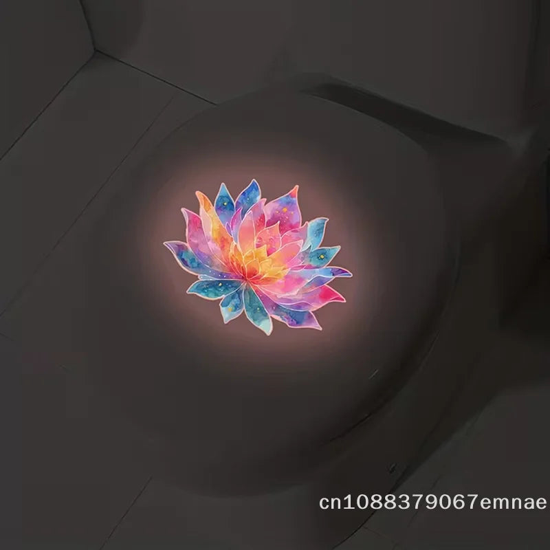 sticker mural multicolore fleur lotus adhésif artiste salle bain décoration chambre opacité