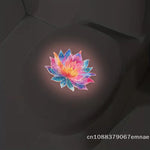 sticker mural multicolore fleur lotus adhésif artiste salle bain décoration chambre opacité
