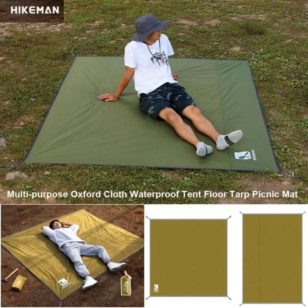 tapis sol imperméable tente vert olive uni pratique outdoor clips fixation 140x210cm 180x210cm 210x240cm