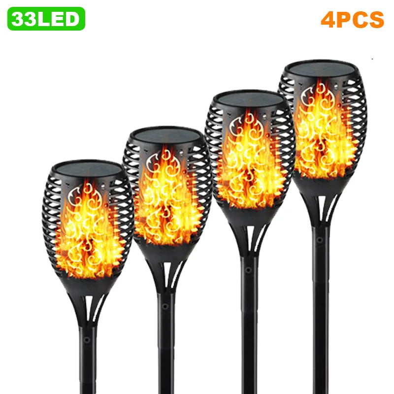 torche solaire imperméable led flamme animée moderne extérieur jardin décoration motifs floraux ip65 abs