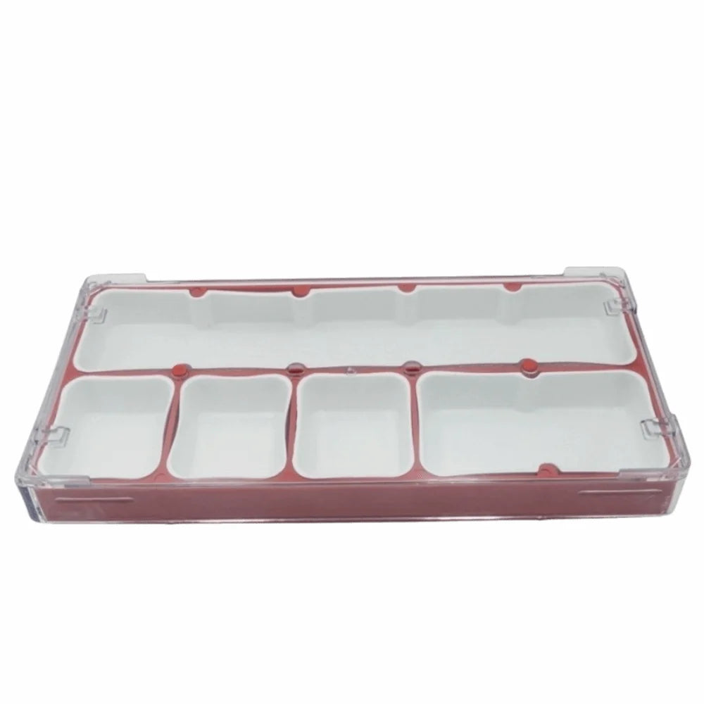 boîtes rangement transparentes plastique compartiments clips coussinets éponge organisation pièces montres moderne différentes couleurs