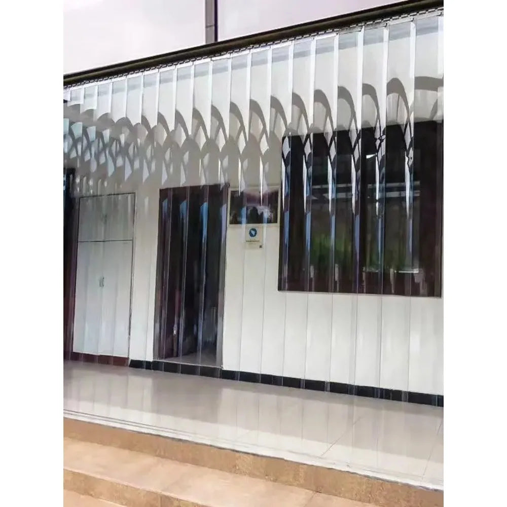 rideau porte transparent pvc moderne isolation coupe vent 18x200cm eyelets fixations
