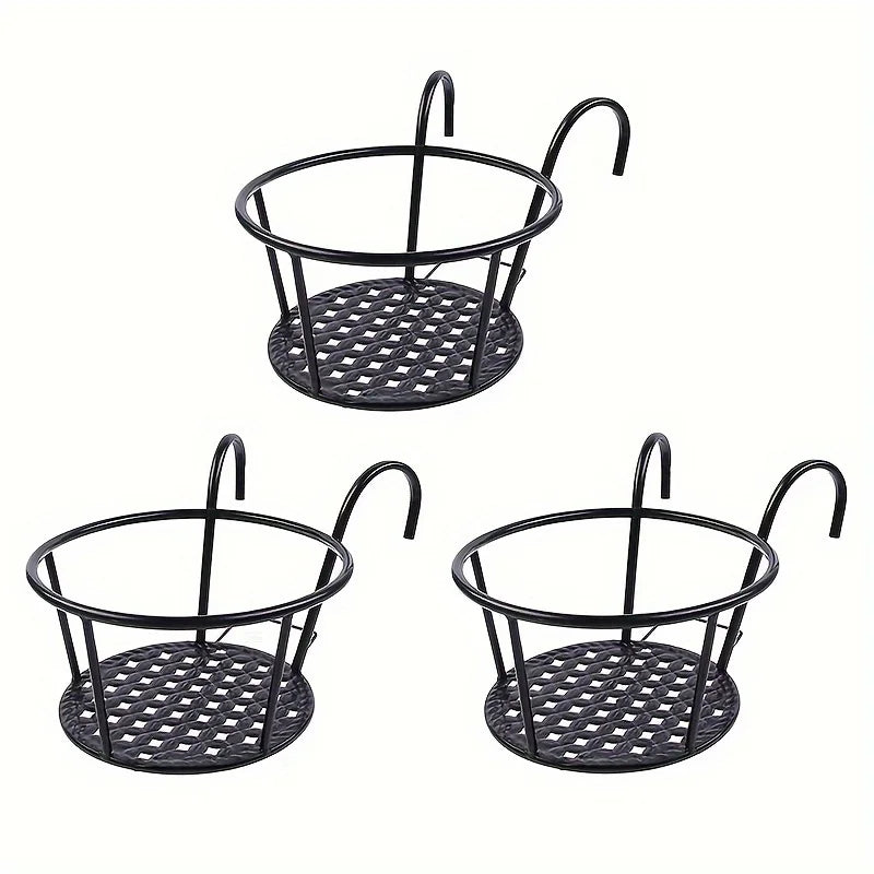 support fleurs moderne fer noir grille ajourée détachable balcon intérieur 1pc 2pc 3pc