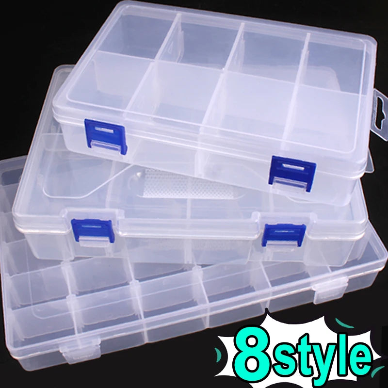 boîtes rangement bijoux transparentes plastique modernes poignées organisation pratique grandes petites