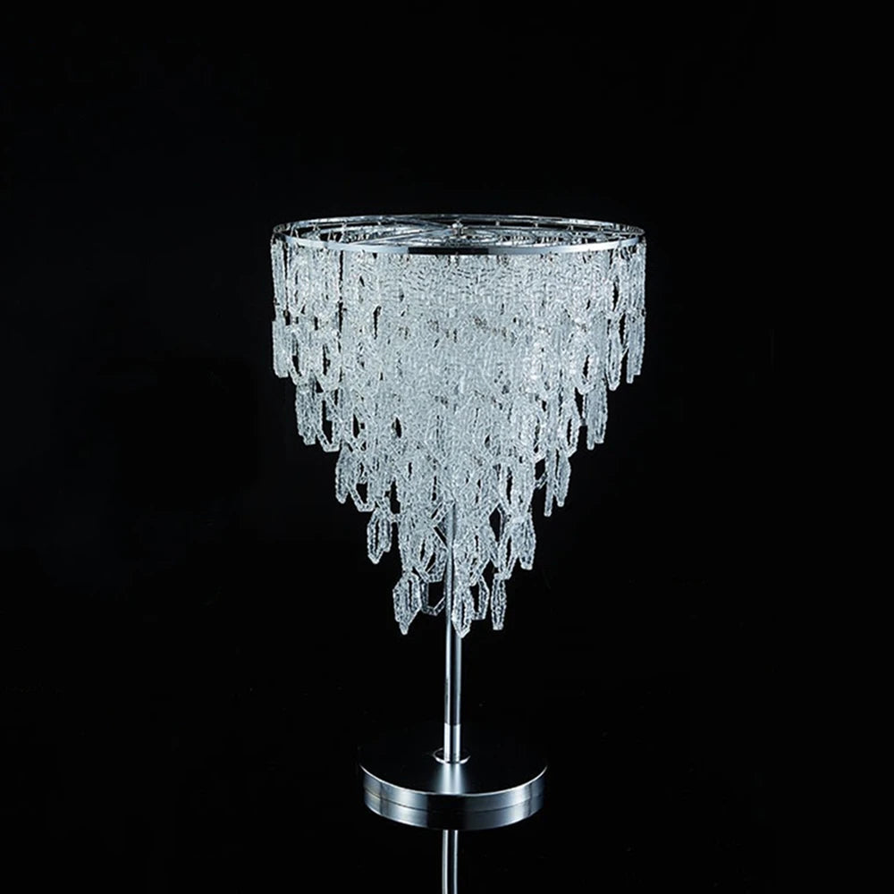 lampe table moderne cristaux argentée anniversaire mariage valentin Halloween