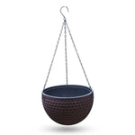 cache pot suspendu moderne hexagonal noir blanc orange gris chaîne métallique