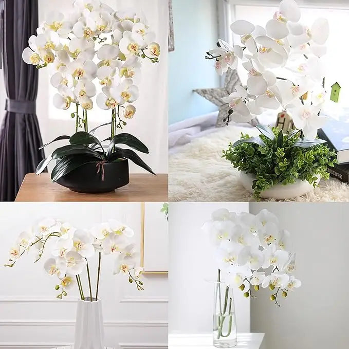 décoration intérieure orchidées artificielles blanc rose modernes 69cm hauteur anniversaire mariage