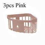 étagère rangement moderne rose pâle support mural adhésif simple structure mailles