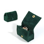 boîtes bijoux velours vert bleu rose classiques boutons pression anneaux voyage maison