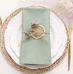 serviettes table vert pastel rose pâle beige clair motif uni classique élégant nœud fleur