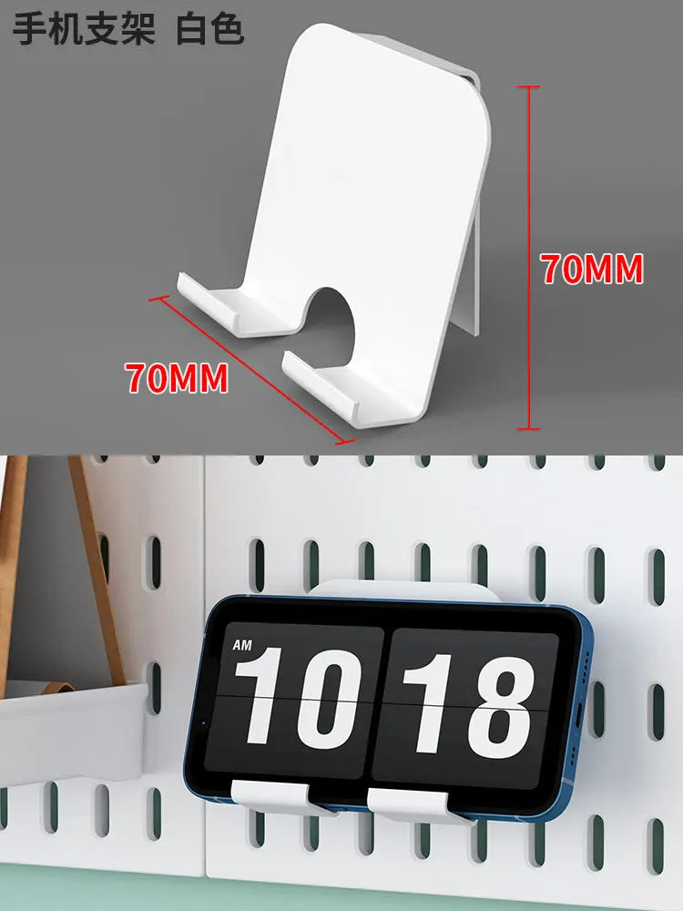 panneau perforé blanc étagère murale moderne accessoires rangement clips couteau clavier figurines