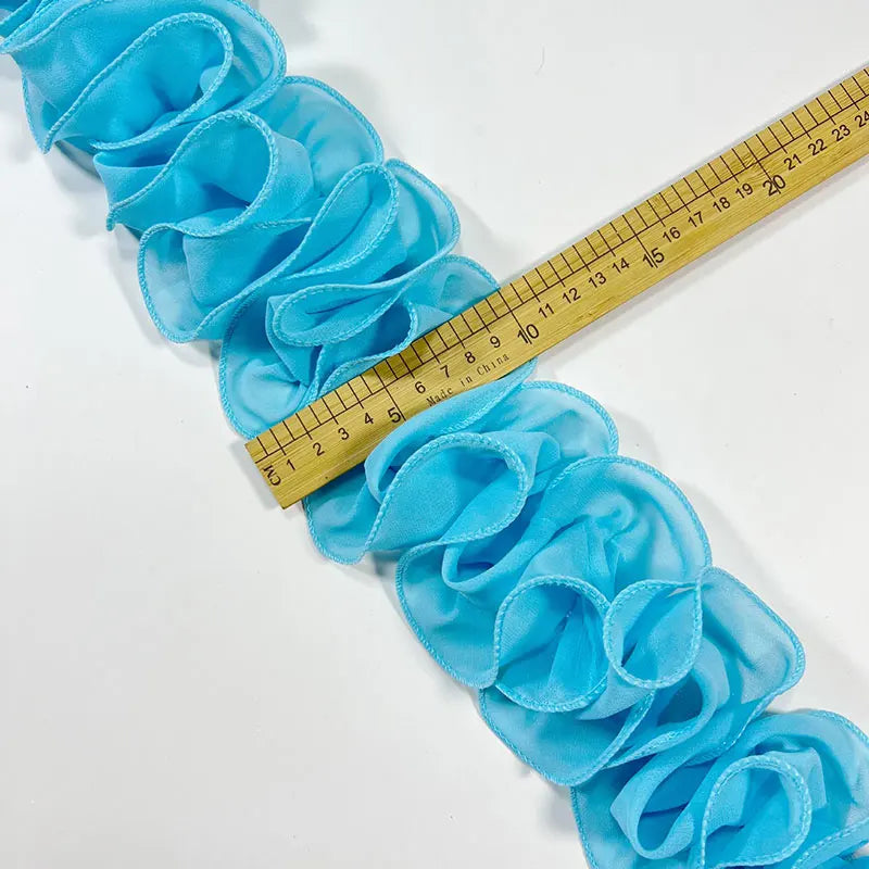 ruban dentelle plissée tulle polyester 10cm large franges moderne élégant accessoire cheveux