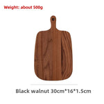 planche découper bois marron grain naturel moderne rustique poignée anneau double face respectueuse environnement
