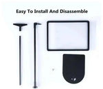 support publicitaire acier inoxydable hauteur ajustable noir a4 moderne vis fixations