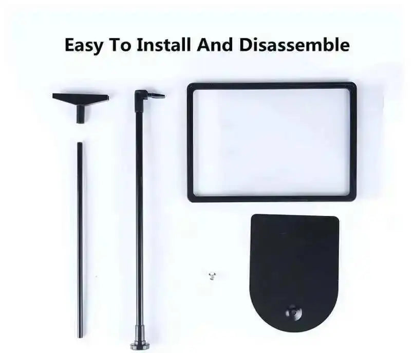 support publicitaire acier inoxydable hauteur ajustable noir a4 moderne vis fixations