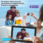 cadre photo numerique ecran tactile wifi 64go 1280x800 ips moderne blanc noir rouge