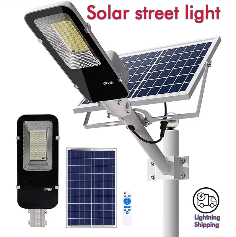 lampadaire solaire moderne panneau polycristallin led noir blanc bleu foncé ip65 étanche automatique garage