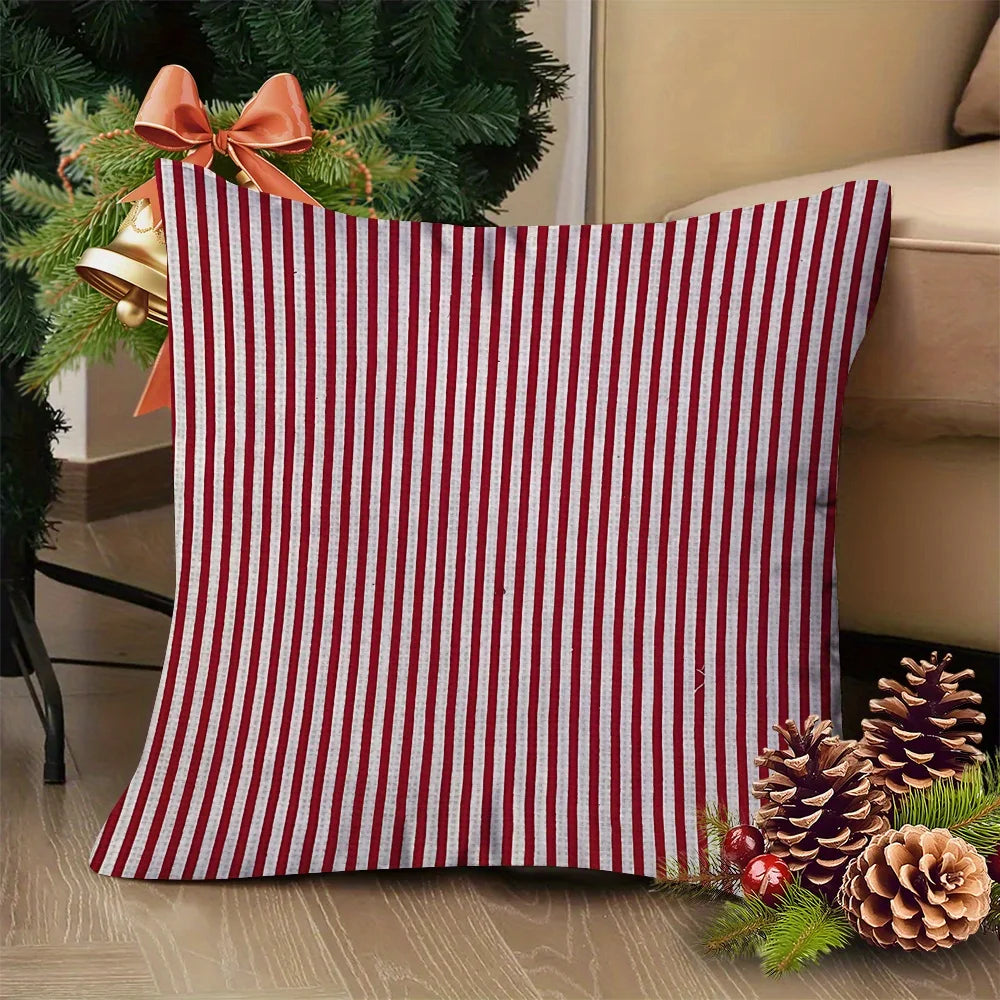 coussins rouge blanc carreaux rustique décoration hiver noël polyester fixations