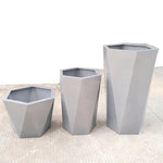 pot plantes contemporain gris beige noir facettes géométriques intérieur extérieur