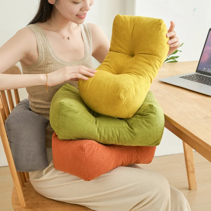 coussin lombaire anti décubitus polyester gris vert orange jaune tissu ergonomique fixations support