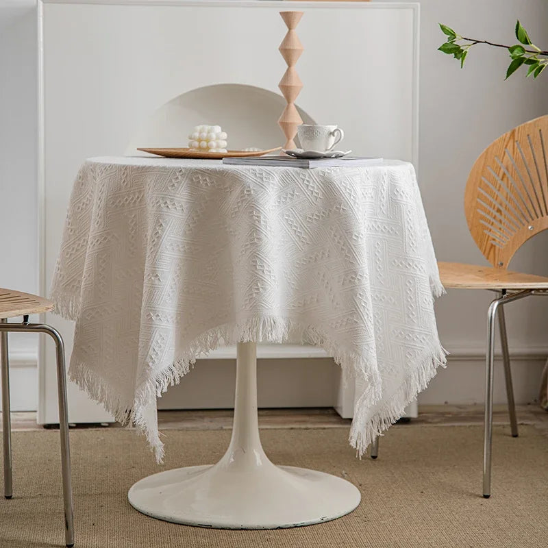 couverture boho chic motif géométrique blanc portable pique nique voyage maison