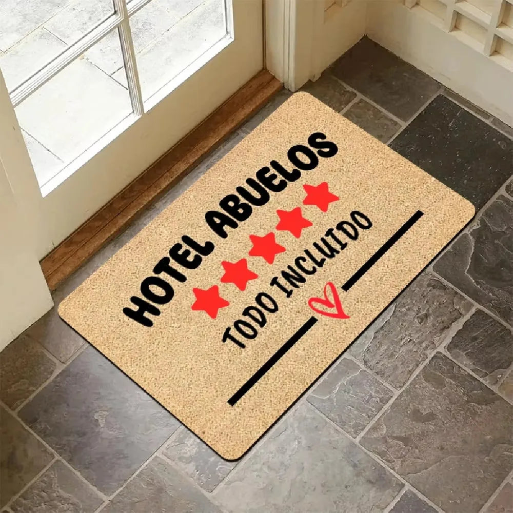 tapis d'entrée moderne lettres étoiles cœur floral résistant décoloration 100x150cm
