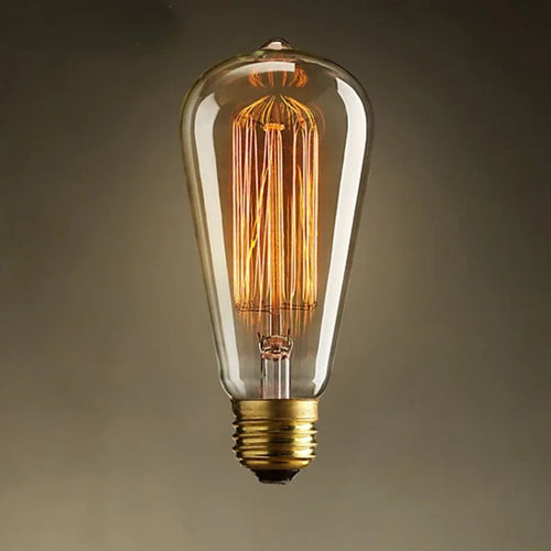 suspension lumineuse industrielle vintage ampoule filament verre transparent noir salon restaurant bar