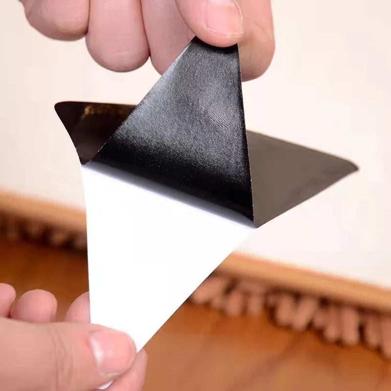 protections d'angle triangulaires adhésives tapis meubles antislip noires grises minimalistes 12pcs poils longs alvéolées
