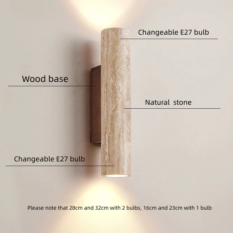 applique murale moderne pierre marbrée beige gris luminaire E27 28cm 32cm 6000K 4000K 3000K