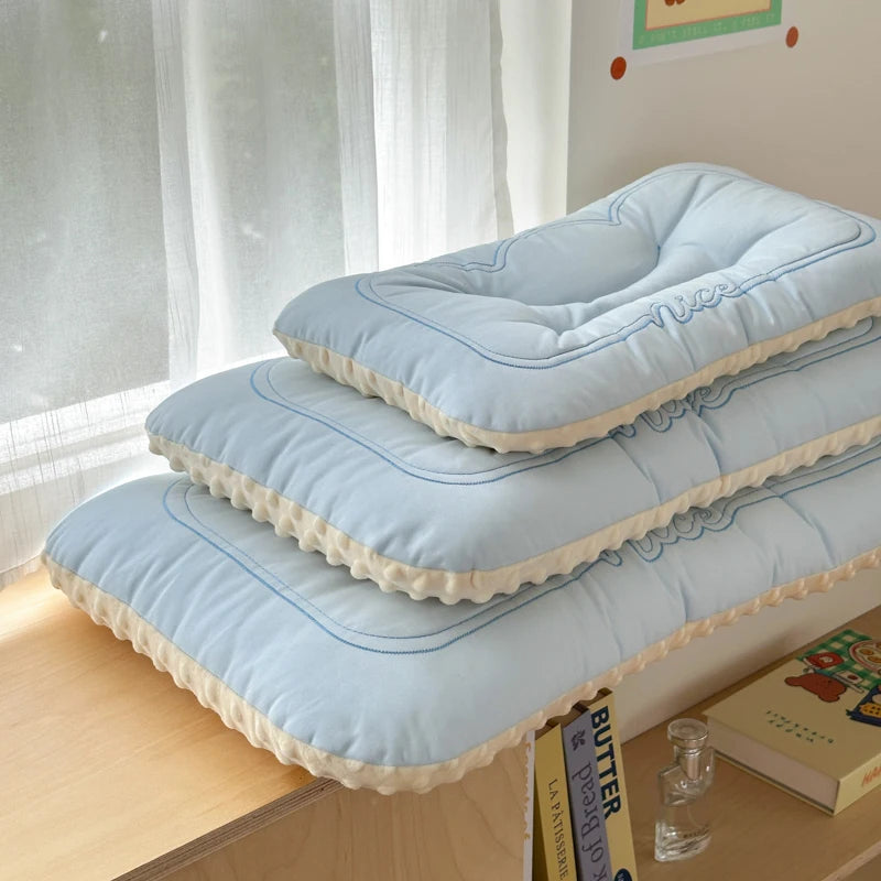oreiller bas confort coton velours doux double face anti apnée anti ronflement 30x50cm 40x60cm