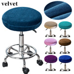 coussin tabouret velours bleu marine marron moderne élastique chair cover universel